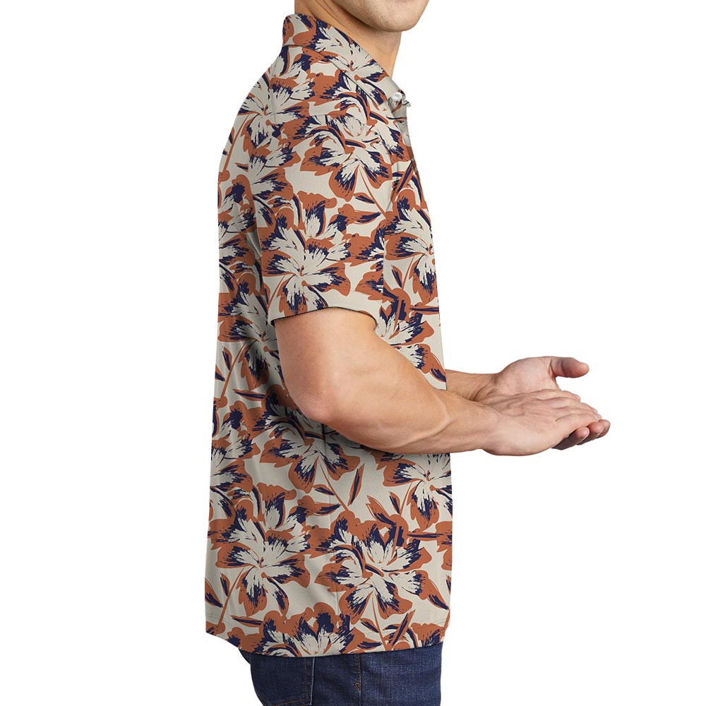 Summer Tropical Hawaiian Polo Men