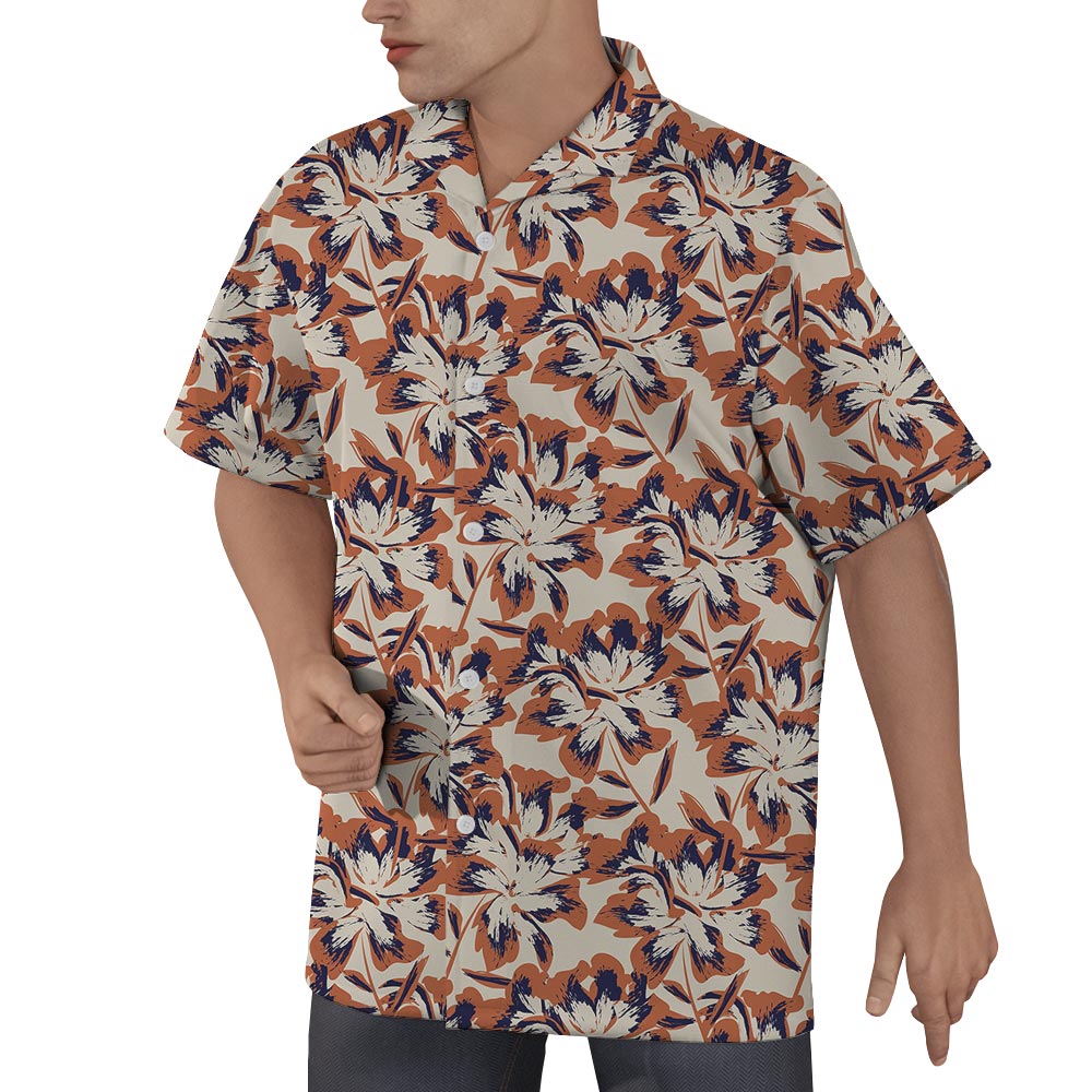 Tropical Flower Hawaiian Shirt Men