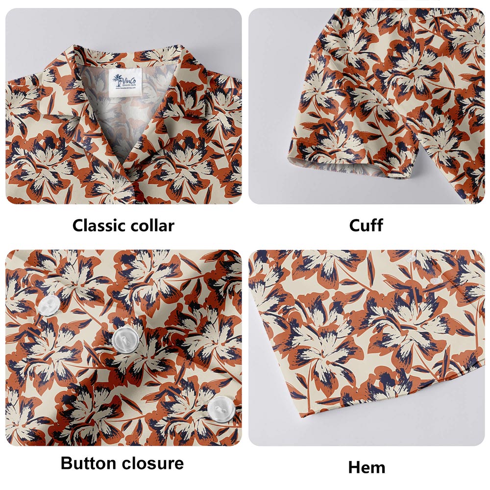 Tropical Flower Hawaiian Shirt Men