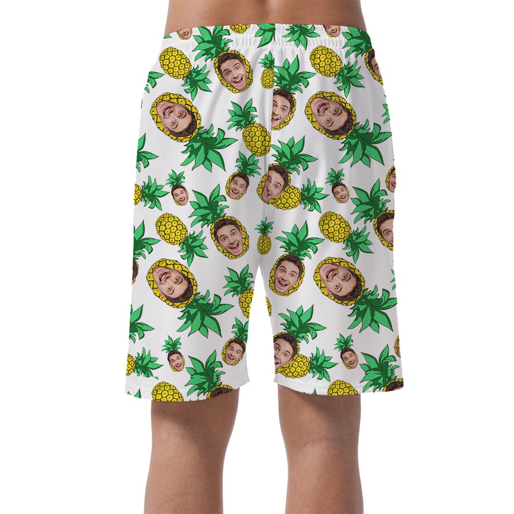 Summer Custom Face Pineapple Hawaiian Shorts Men