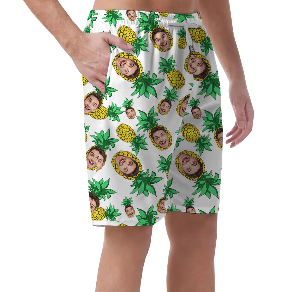 Summer Custom Face Pineapple Hawaiian Shorts Men