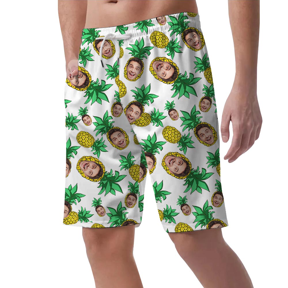 Summer Custom Face Pineapple Hawaiian Shorts Men
