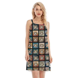 Meow Custom Pet Hawaiian Cami Dress for Cat Lovers