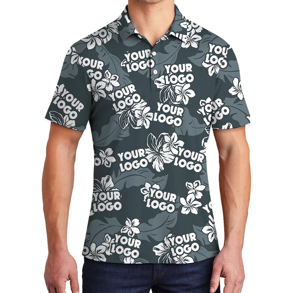 Hawaiian Customized Logo Tropical Polo Men - variant image 1