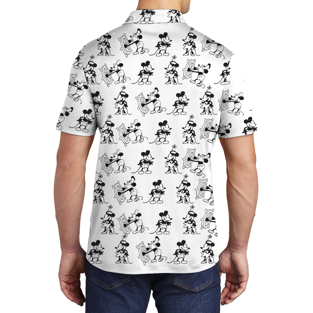 Funny Steamboat Willie Mickey Hawaiian Polo Golf Shirt