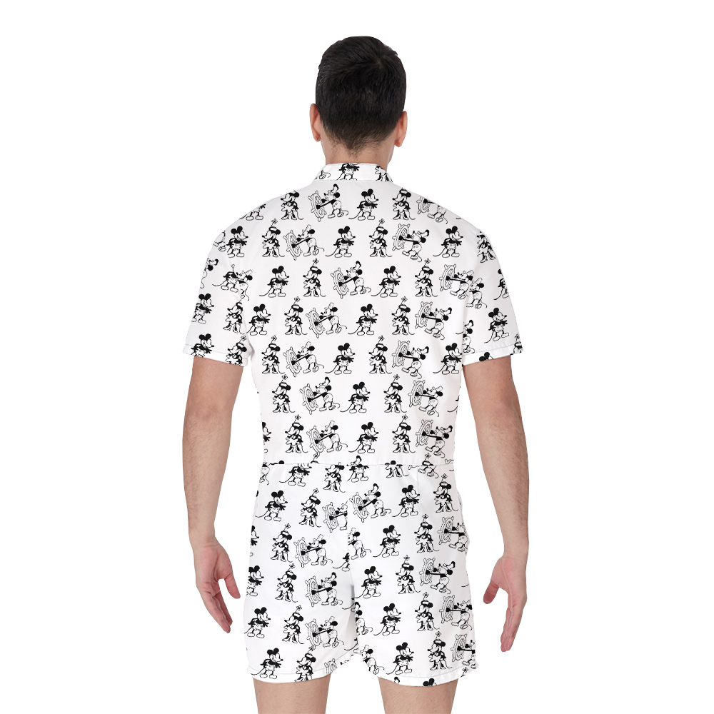 Vintage Steamboat Willie Mickey Men's Hawaiian Romper