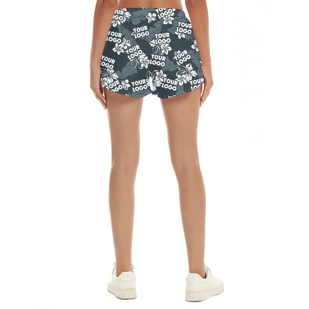 Custom Logo Grey Hawaiian Vacation Shorts Women