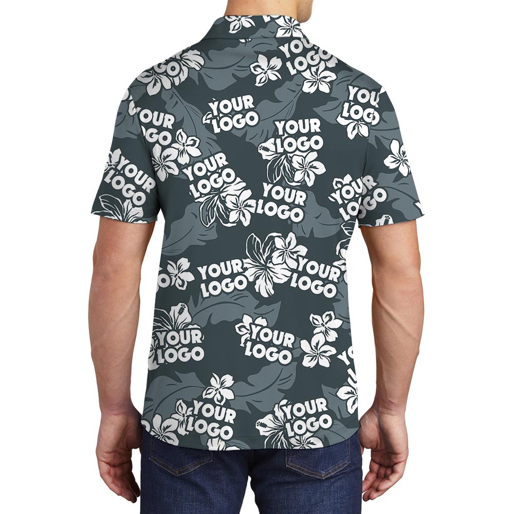 Hawaiian Customized Logo Tropical Polo Men