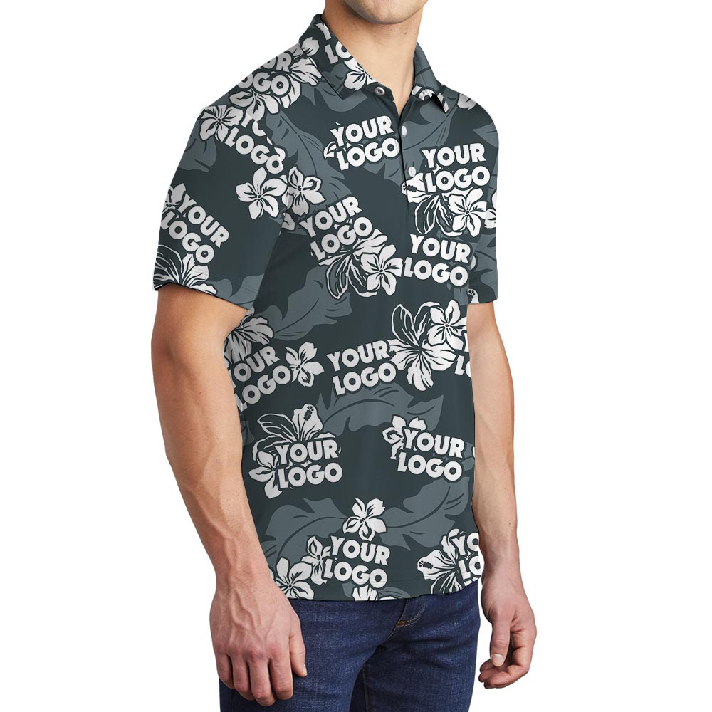 Hawaiian Customized Logo Tropical Polo Men