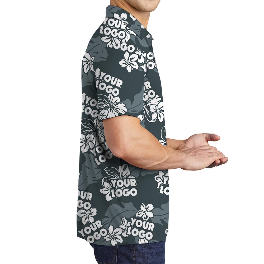 Hawaiian Customized Logo Tropical Polo Men