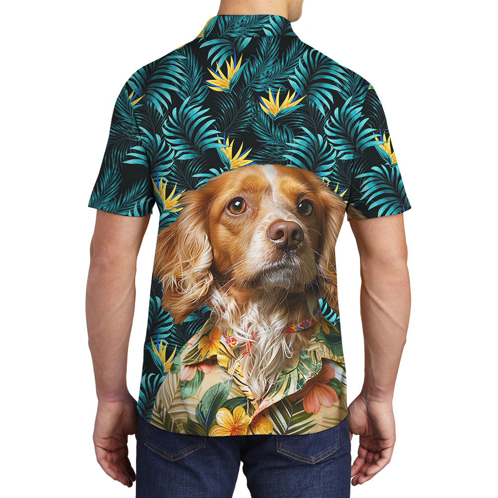 Bark In The Bush Custom Hawaiian Polo Shirt with Dog - variant image 1