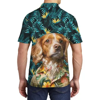 Bark In The Bush Custom Hawaiian Polo Shirt with Dog