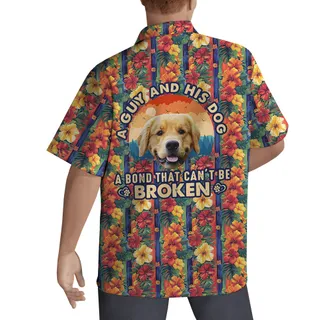A Guy and His Dog Custom Hawaiian Shirt with Dog Face