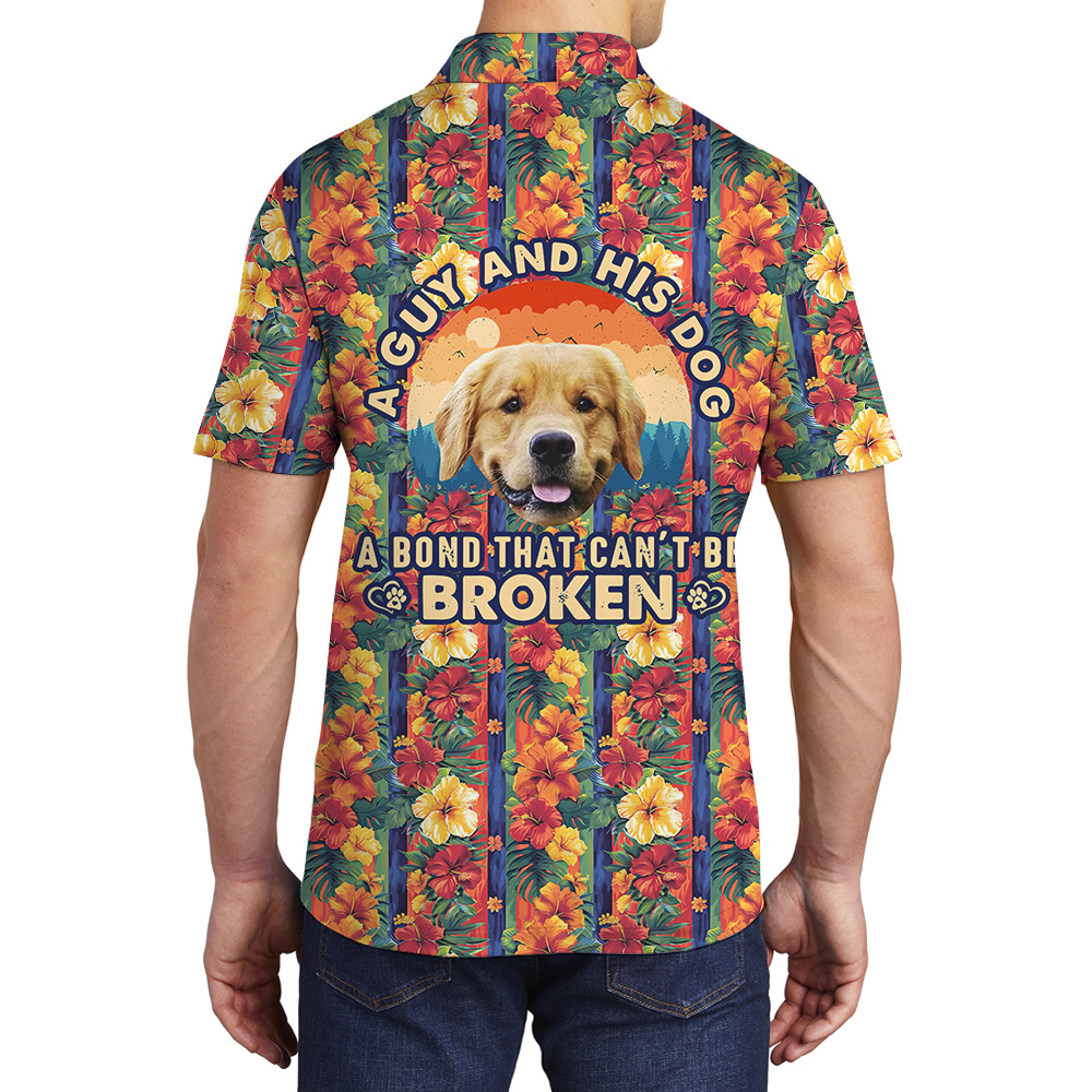 The Bond with Dog Custom Hawaiian Polo Shirt with Dog Face - variant image 1
