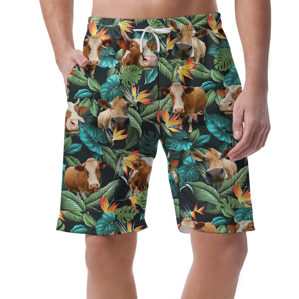 Summer Hawaiian Shorts Men With Cow Pattern - variant image 1