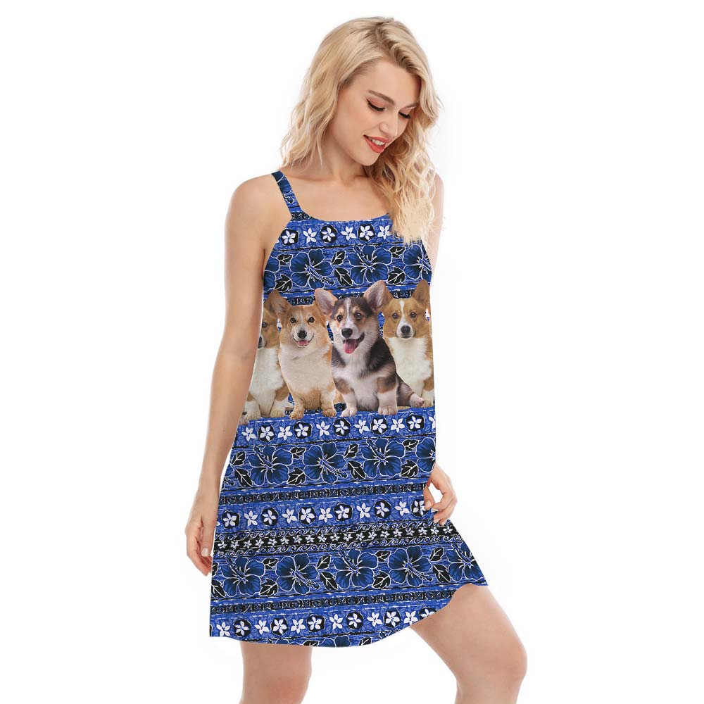 Matching Corgi Hawaiian Cami Dress