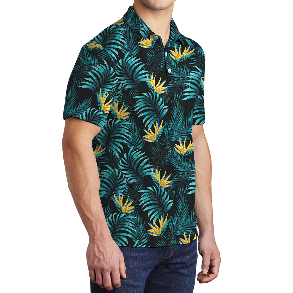 Bark In The Bush Custom Hawaiian Polo Shirt with Dog