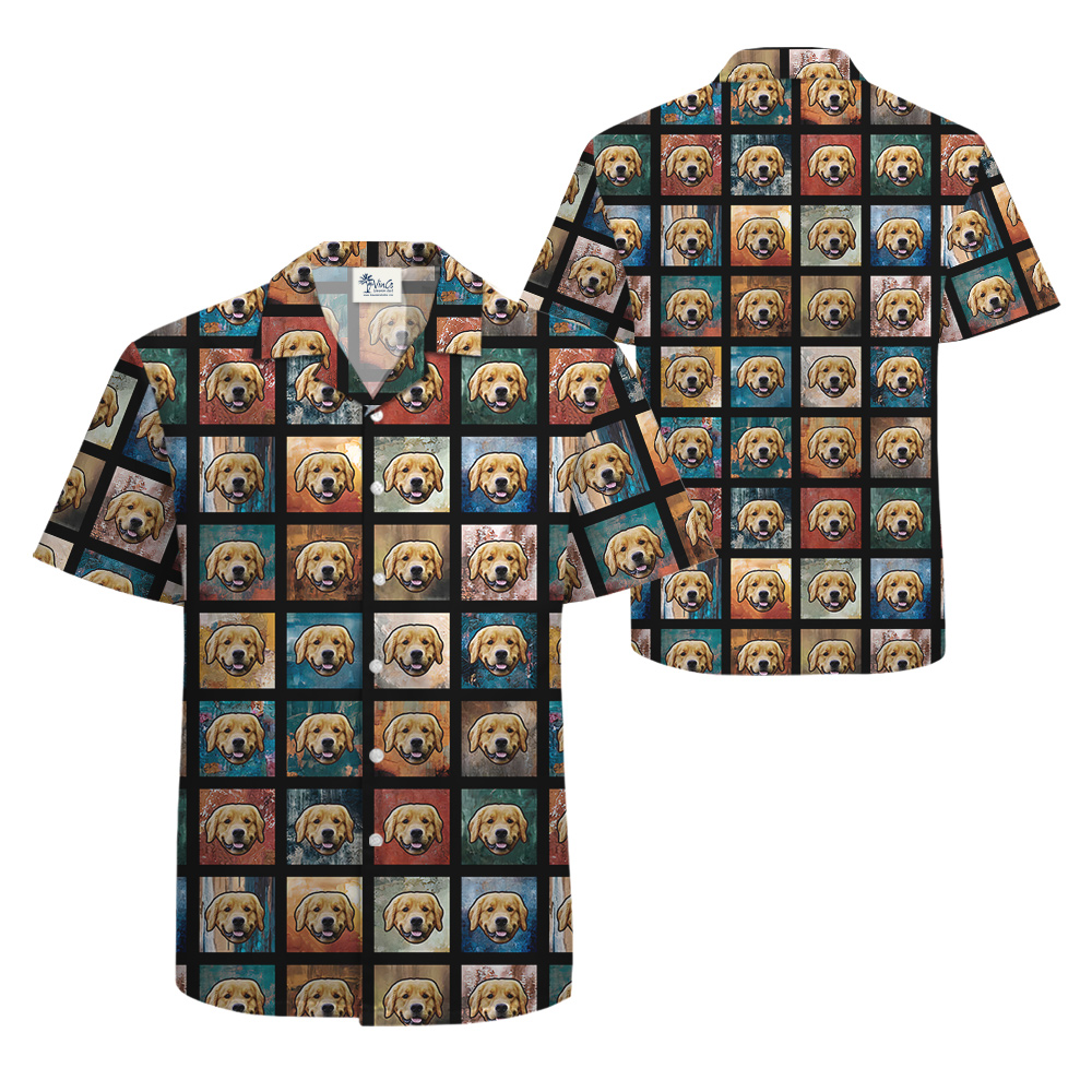 Pup Pattern Custom Hawaiian Shirt with Dog Face