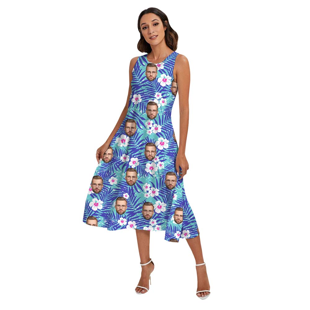 Matching Floral Custom Face Hawaiian Outfits For Family