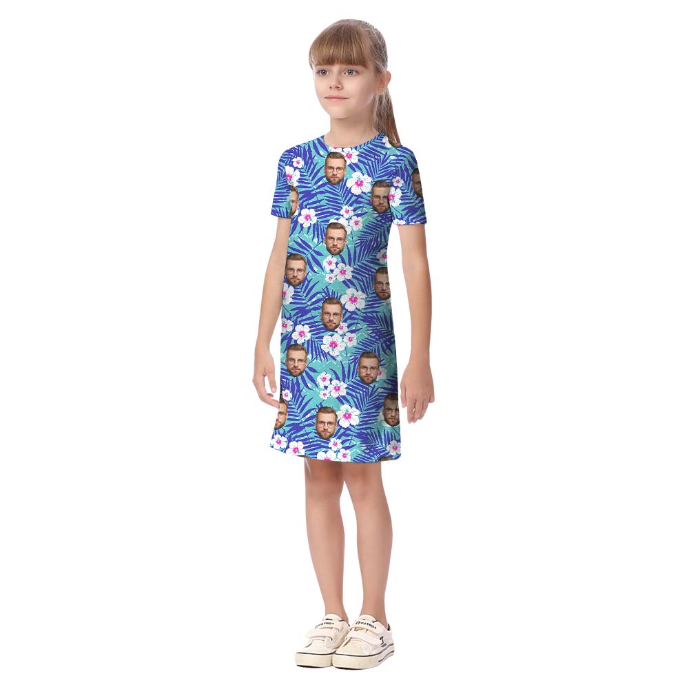 Matching Floral Custom Face Hawaiian Outfits For Family