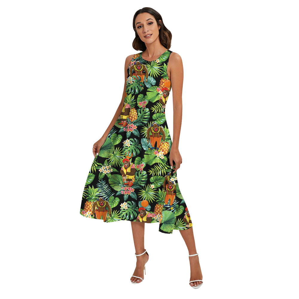 Funny Clown Bigfoot Tropical Matching Hawaiian Outfits For Family