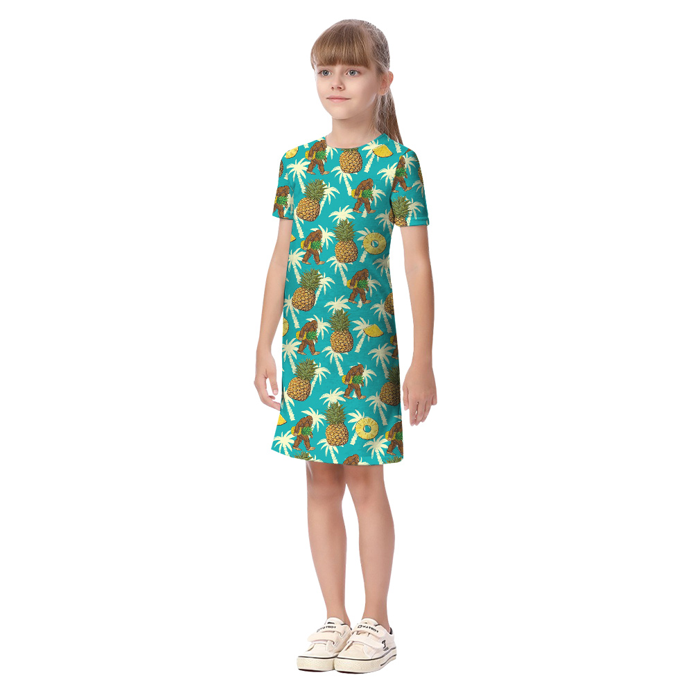 Funny Bigfoot Pineapple Vintage Palm Tree Matching Family Hawaiian Outfits