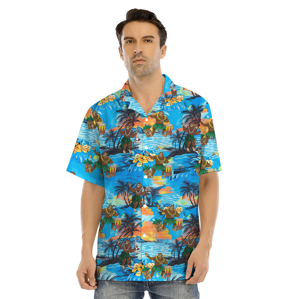 Tropical Islands Hula Bigfoot Blue Matching Family Hawaiian Outfits