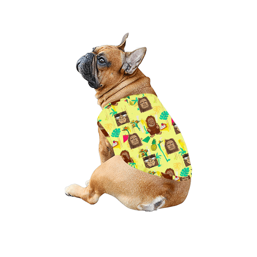 Funny Tiki Bigfoot Yellow Matching Family Hawaiian Outfits For Family