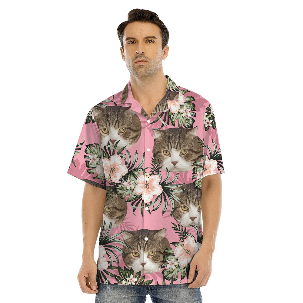 Custom Cat Face Matching Family Hawaiian Outfit