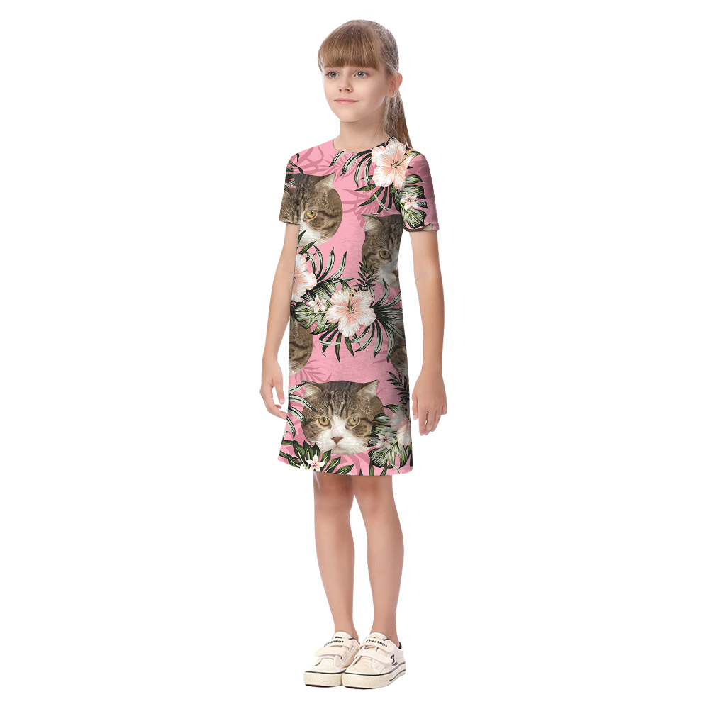 Custom Cat Face Matching Family Hawaiian Outfit