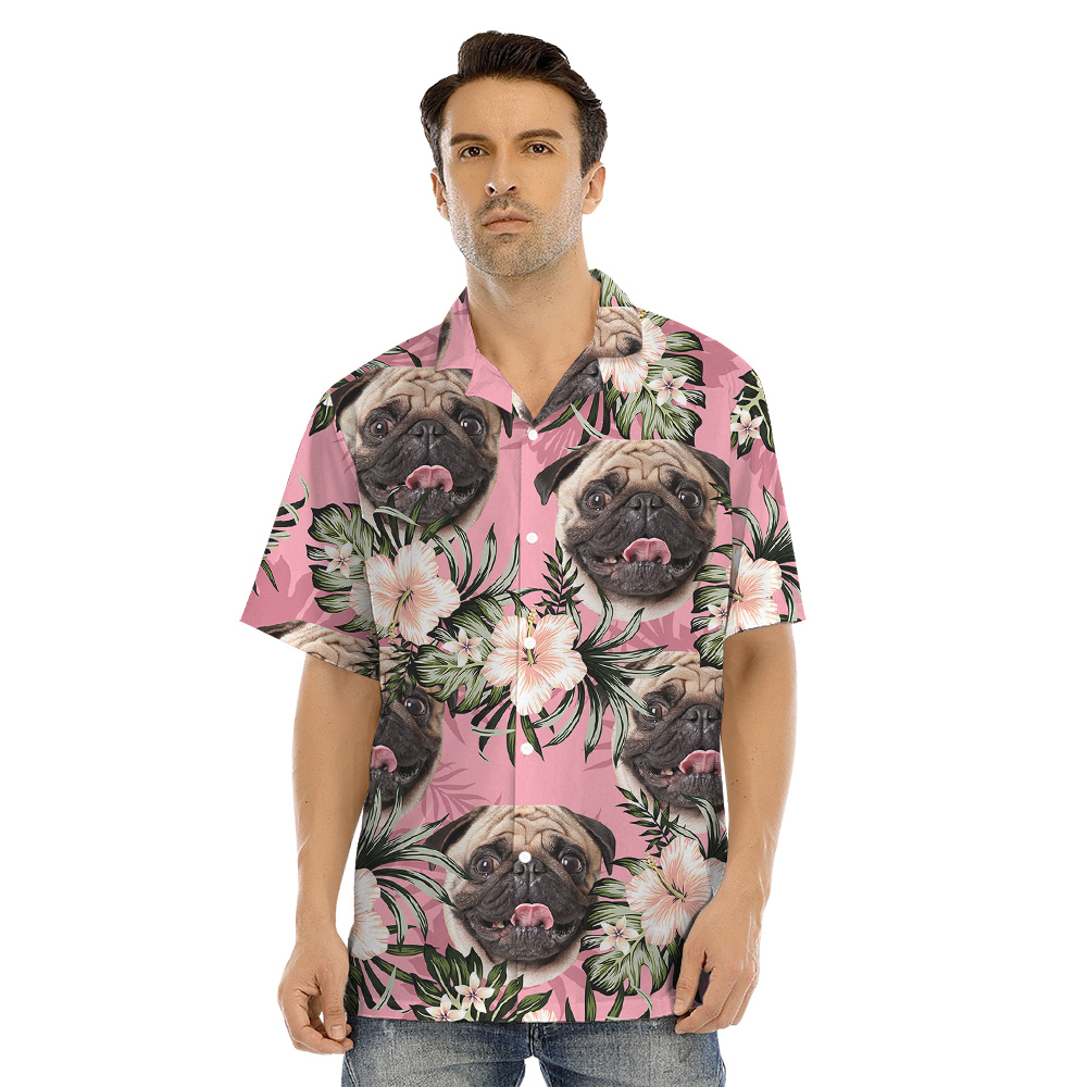 Custom Dog Face Matching Family Hawaiian Outfits