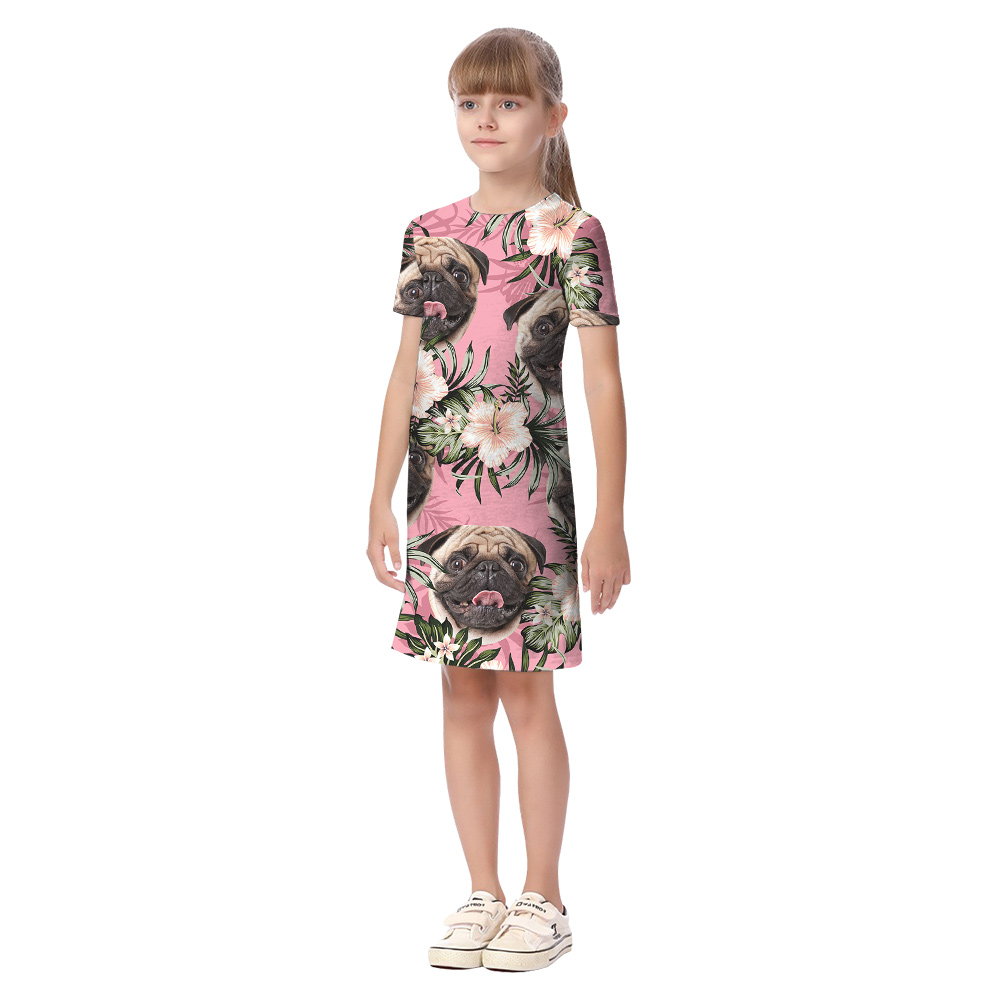 Custom Dog Face Matching Family Hawaiian Outfits