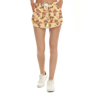 Custom Face Women's Hawaiian Shorts Western Cowboy