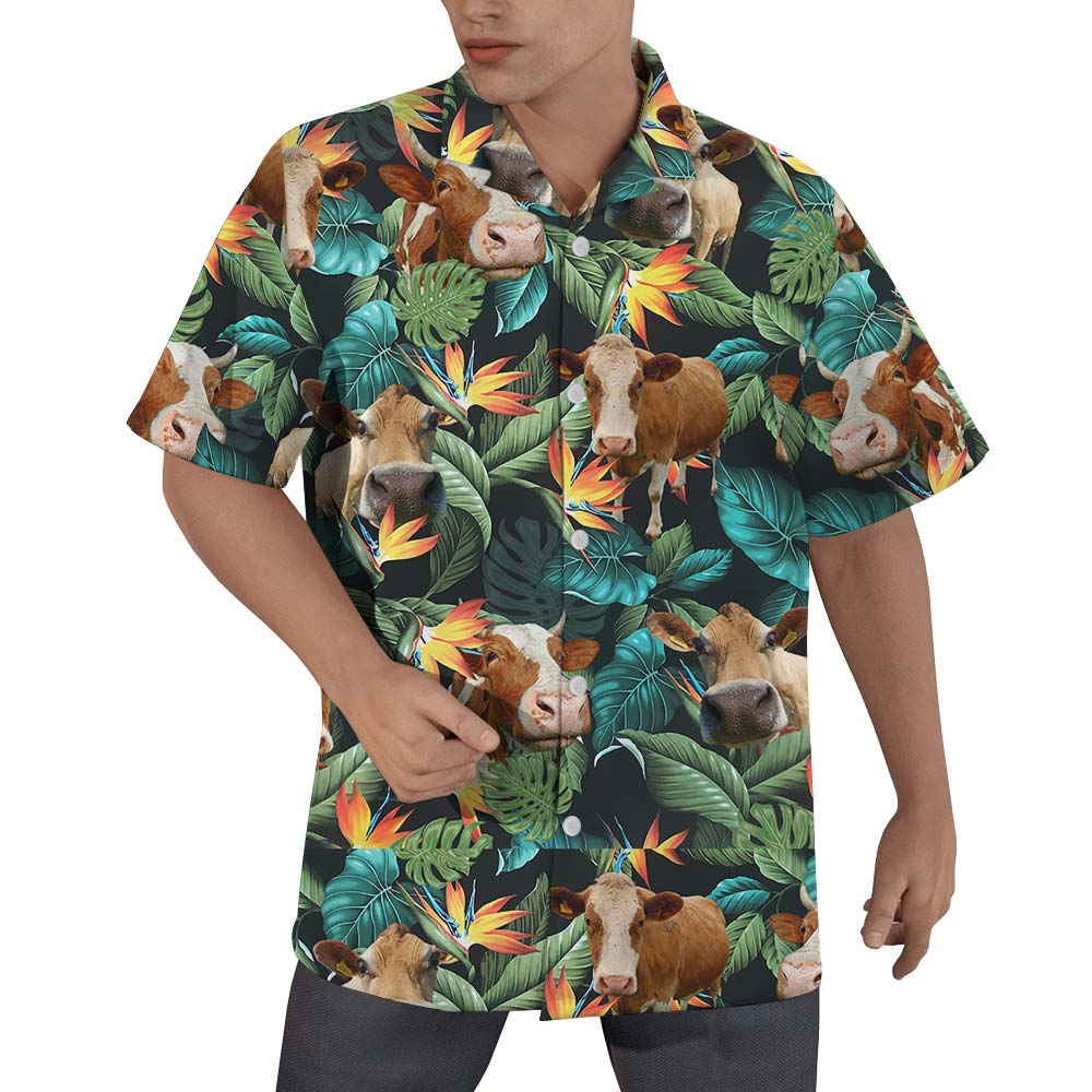 Cute Cow Tropical Hawaiian Shirt Men - variant image 1