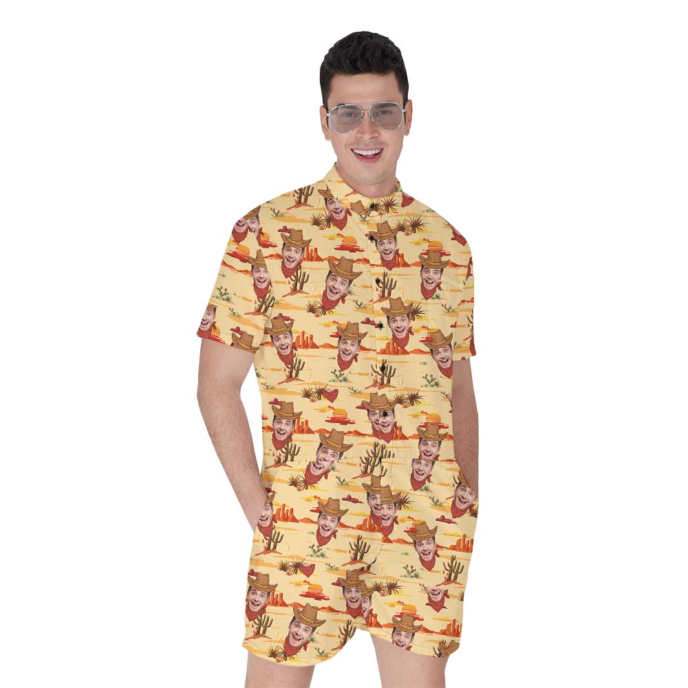 Western Cowboy Personalized Hawaiian Romper Men - variant image 1