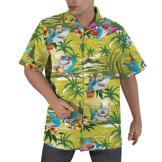 Cute Shark Summer Hawaiian Shirt Men