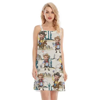 Summer Cowboy Custom Hawaiian Cami Dress