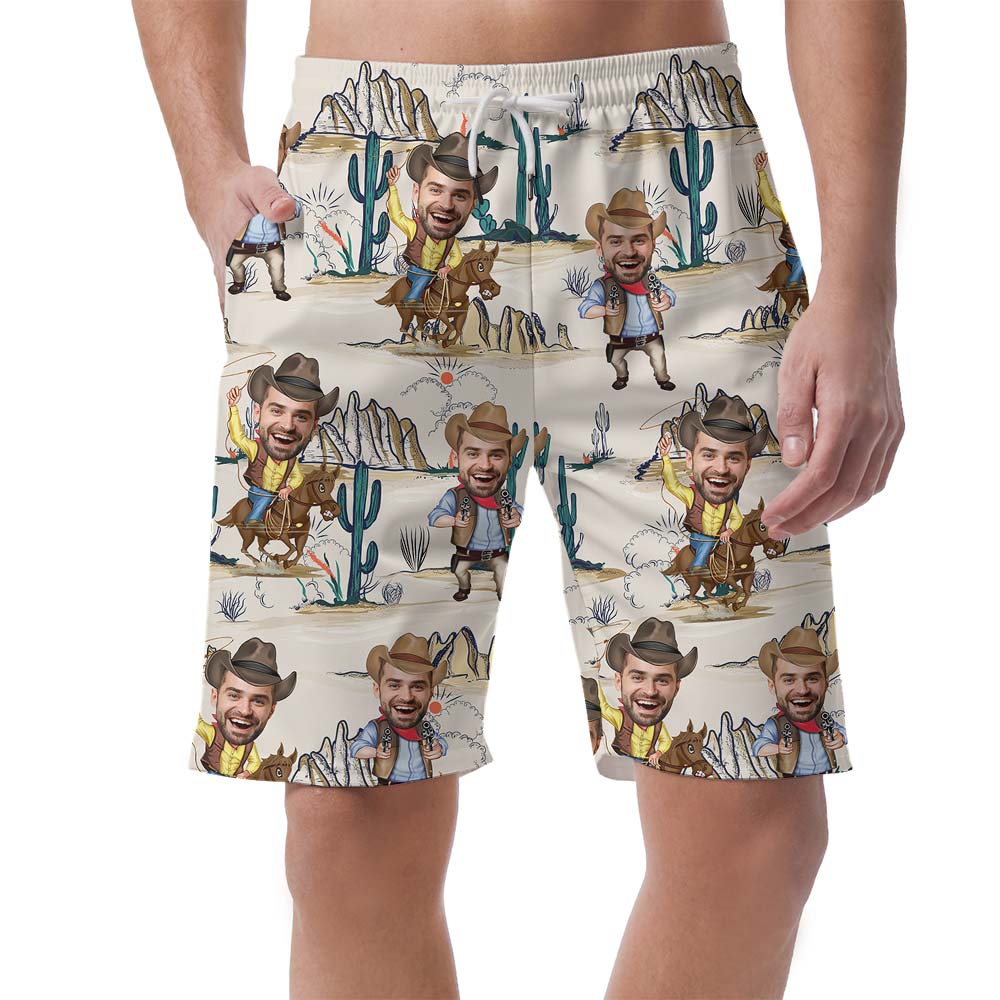 Personalized Cowboy Hawaiian Shorts Men - variant image 1