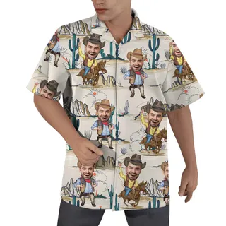 Tropical Summer Cowboy Custom Hawaiian Shirts Men