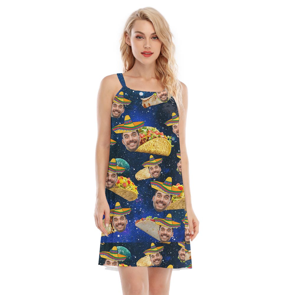 Custom Hawaiian Cami Dress With Taco Pattern - variant image 1