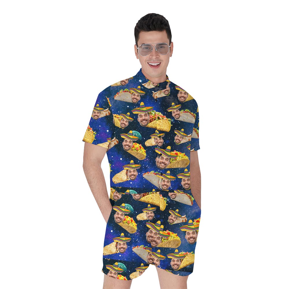 Summer Taco Custom Hawaiian Romper Men - variant image 1