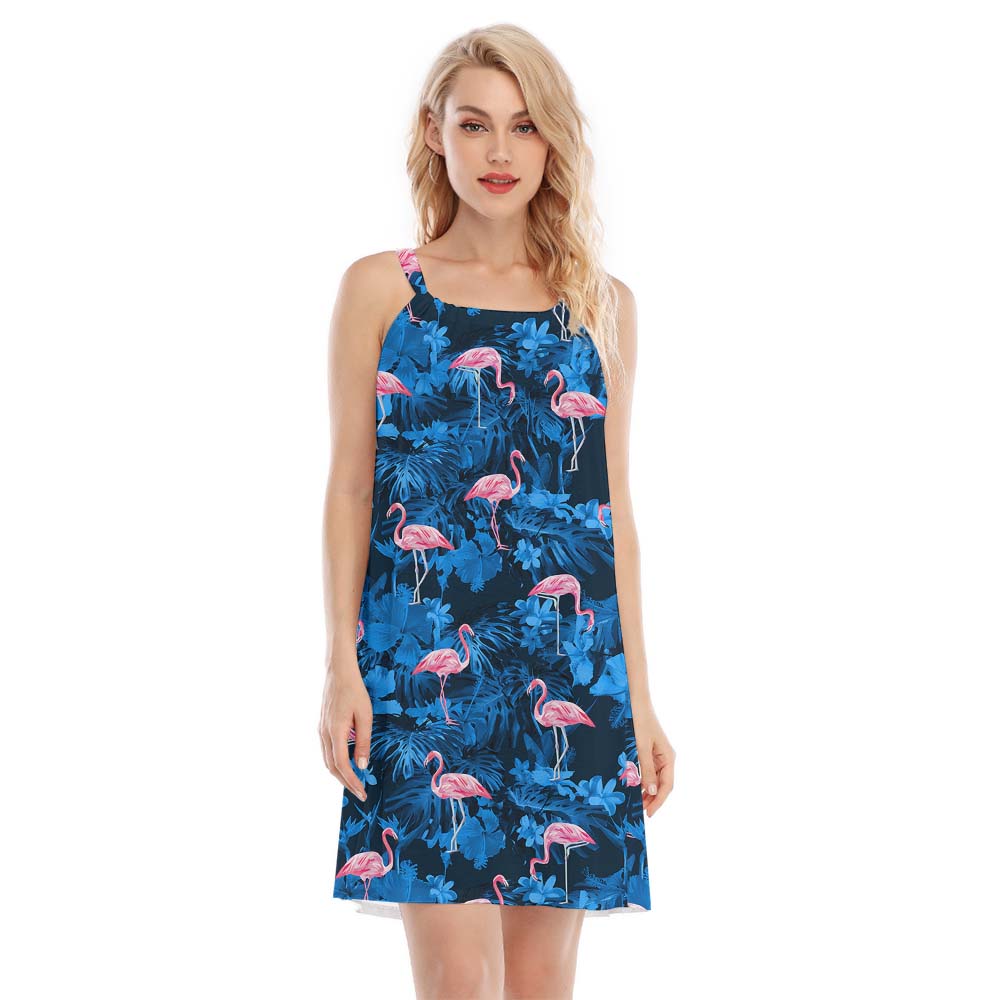 Flamingo Tropical Leaf Women's Cami Dress - variant image 1