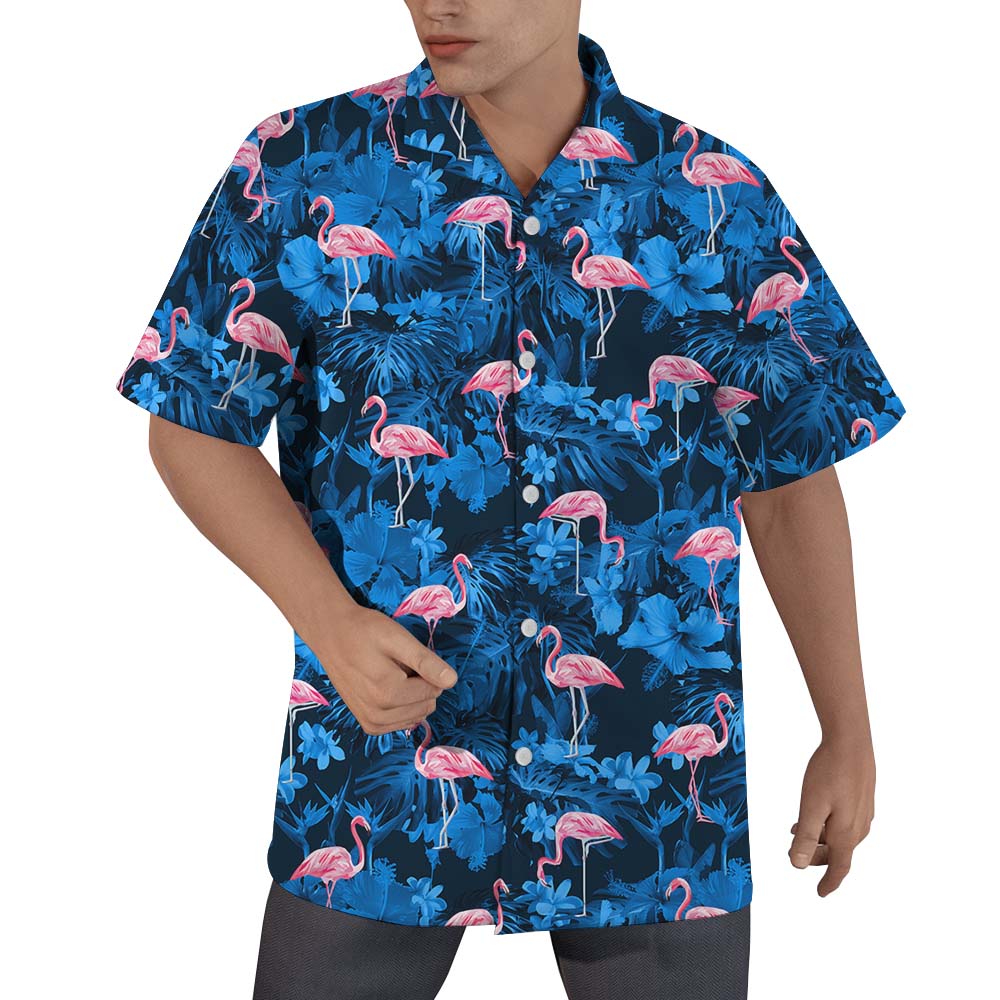 Flamingo Tropical Button Up Hawaiian Shirt - variant image 1
