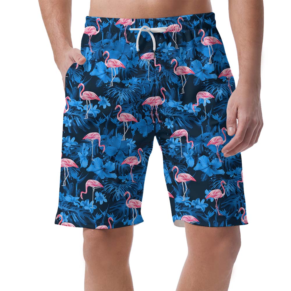 Tropical Blue Flamingo Men's Swim Trunks - variant image 1
