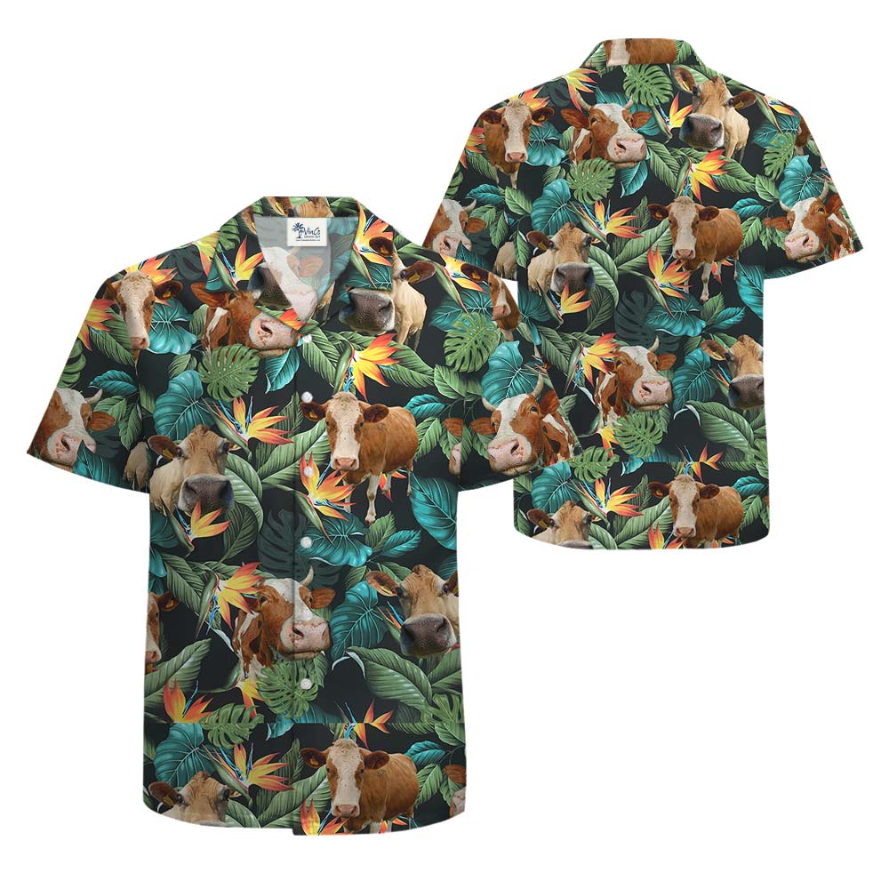 Cute Cow Tropical Hawaiian Shirt Men