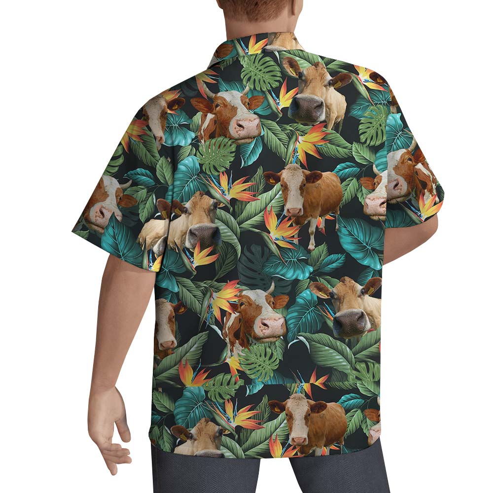 Cute Cow Tropical Hawaiian Shirt Men