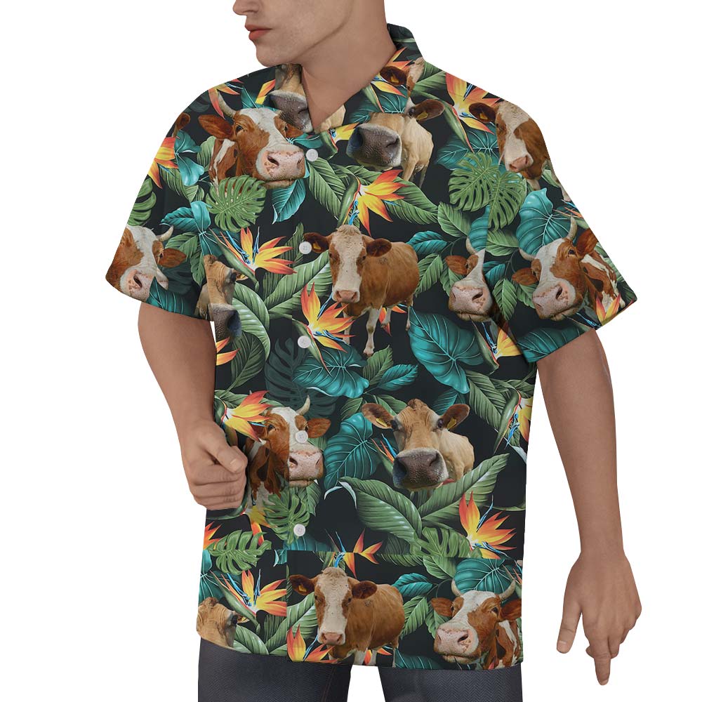 Cute Cow Tropical Hawaiian Shirt Men