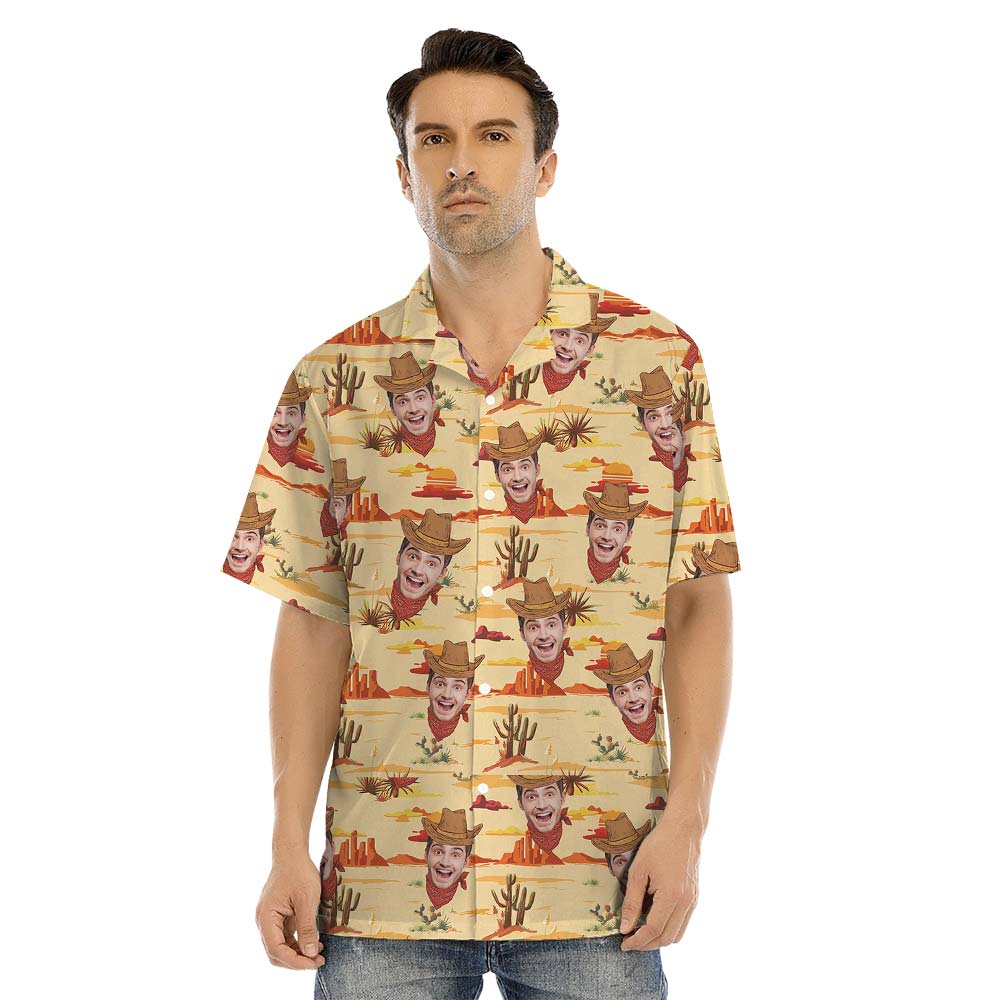 Custom Face Hawaiian Shirt Western Cowboy Family Matching