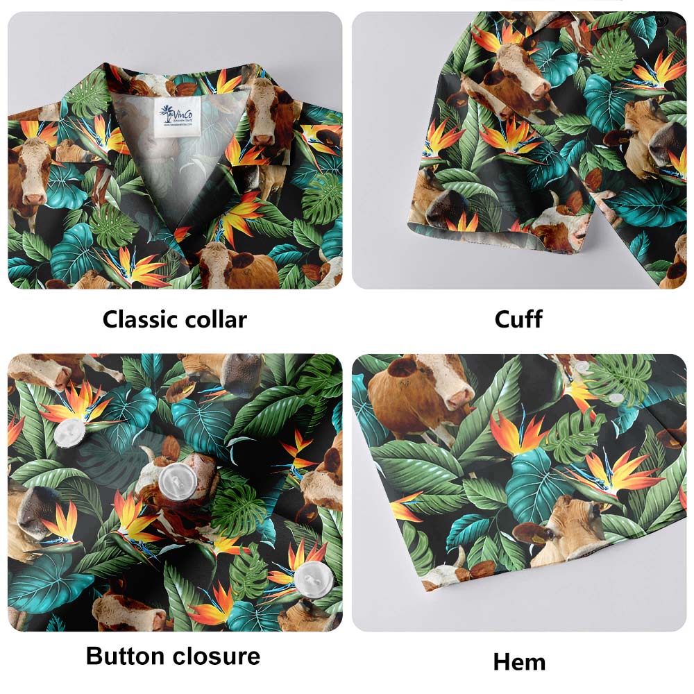Cute Cow Tropical Hawaiian Shirt Men