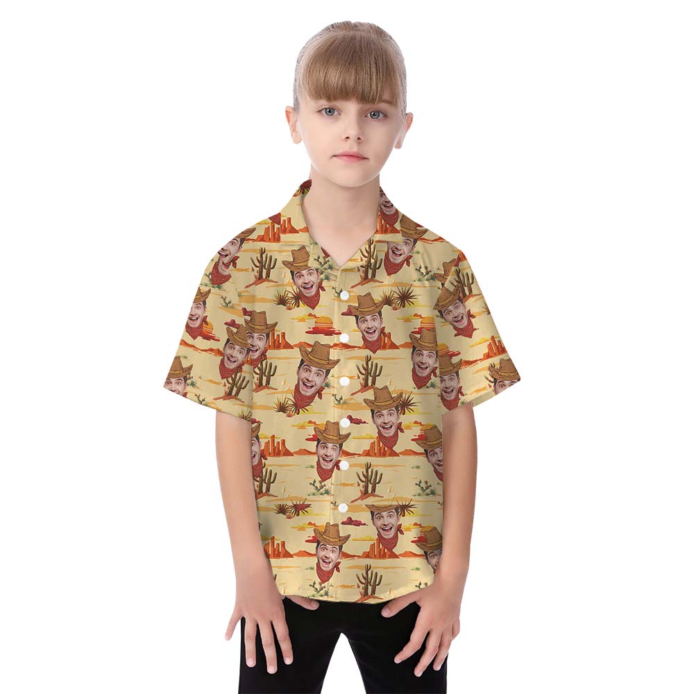 Custom Face Hawaiian Shirt Western Cowboy Family Matching